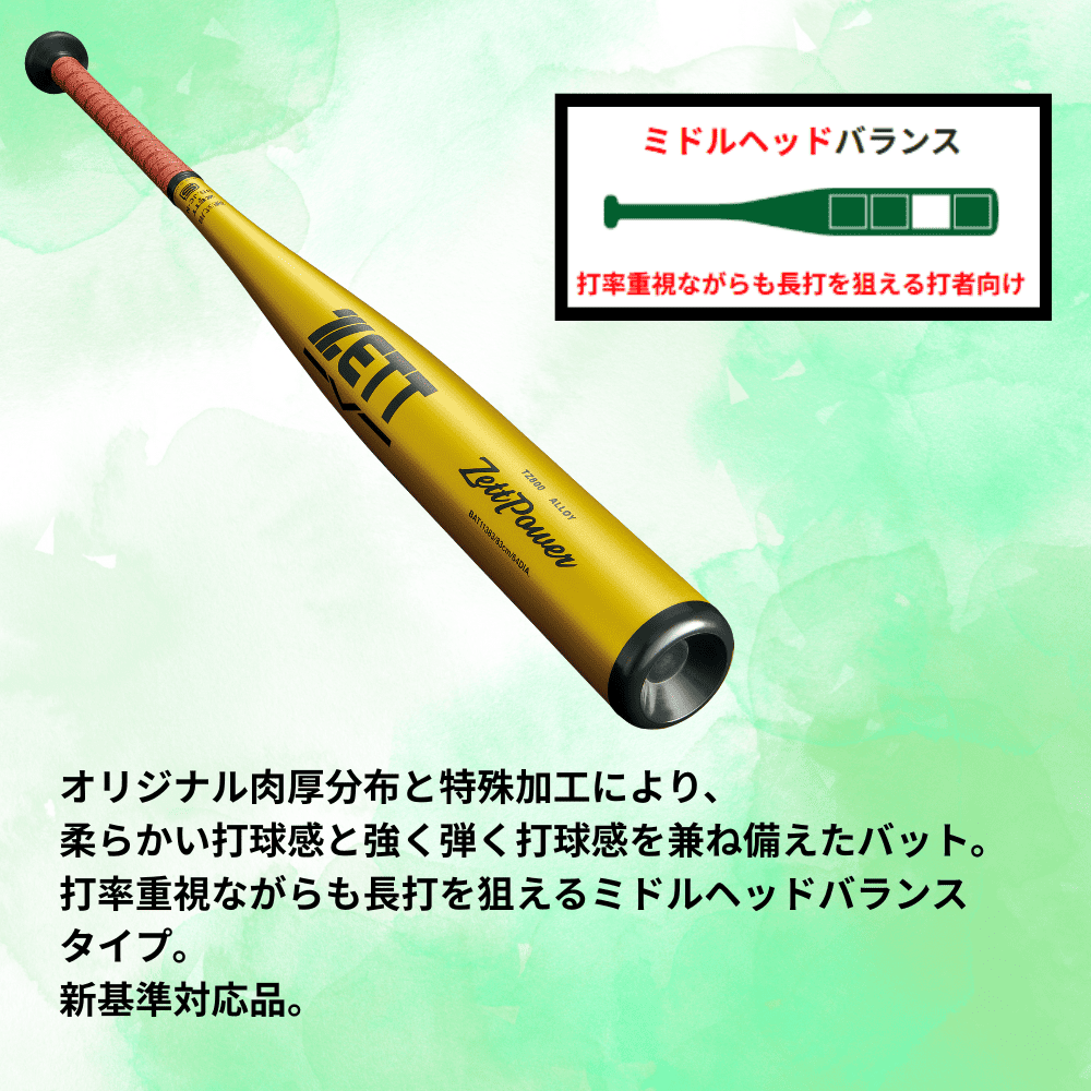 ZETT ゼット <新基準対応> 硬式金属バット ZETTPOWER ゼットパワー （ミドルバランス）