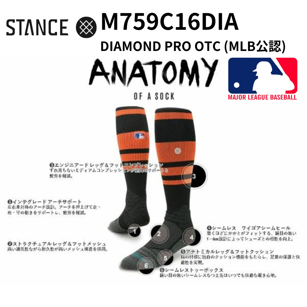 STANCE スタンス DIAMOND PRO OTC (MLB公認野球用ソックス) | ソックス