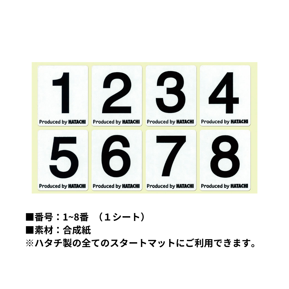 HATACHI ハタチ スタートマットシール（NO.1-8）
