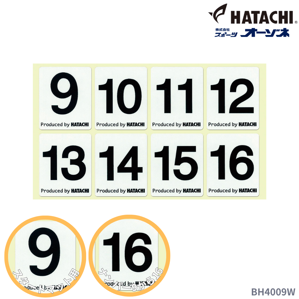 HATACHI ハタチ スタートマットシール（NO.9-16）