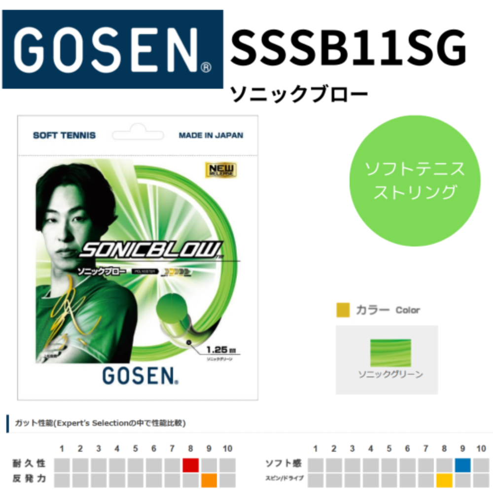 GOSEN - GOS-SSSB11SG ゴーセン ソフトテニス ガット ソニックブロー ソニッ 楽天市場】GOSEN ゴーセン ソフトテニス ガット ストリング