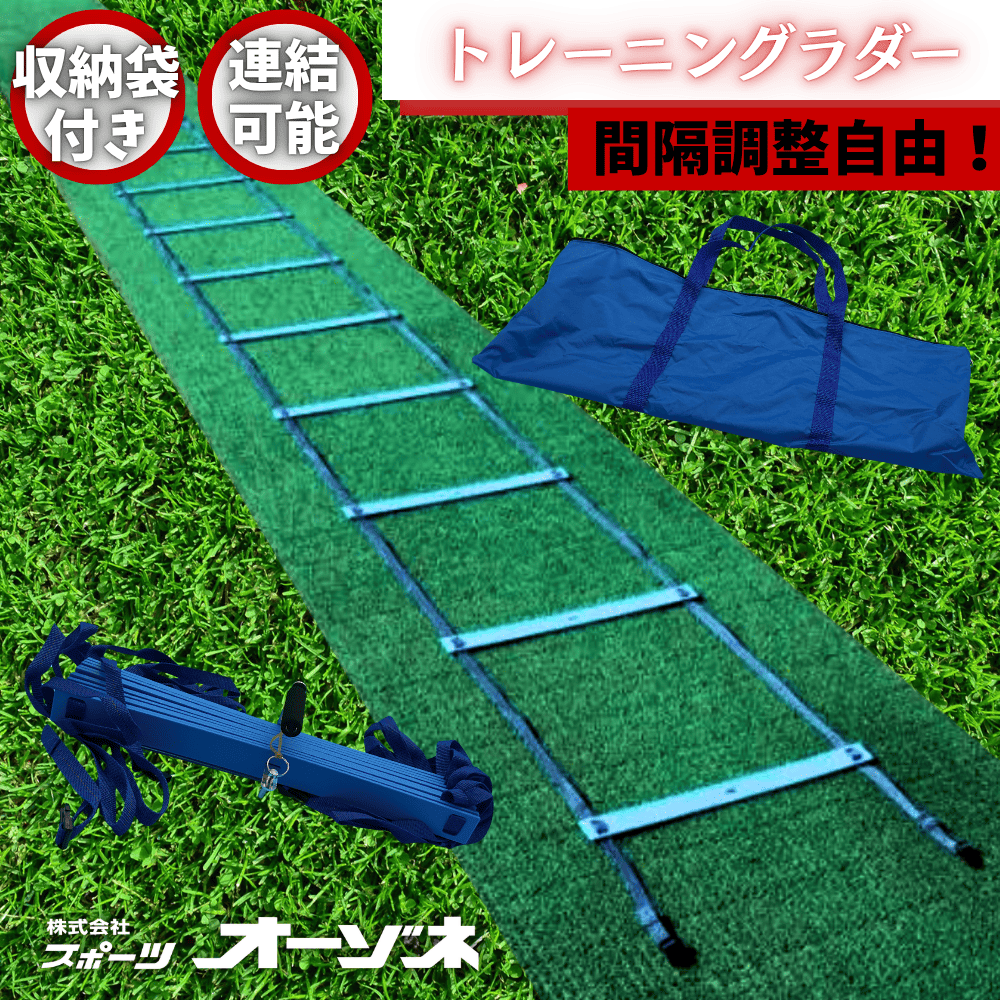 一流メーカー品 トレーニング ラダー 連結タイプ 【サイズ：0.5m×12本】（収納袋付）