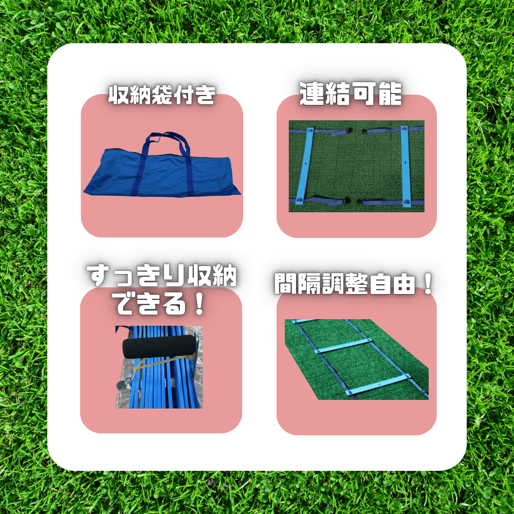 一流メーカー品 トレーニング ラダー 連結タイプ 【サイズ：0.5m×12本】（収納袋付）