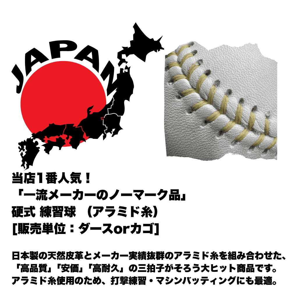即日出荷】 硬式 練習球（アラミド糸 黄色）ネーム不可 【販売単位:1