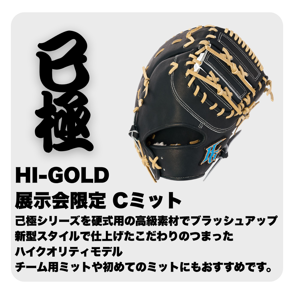 HI-GOLD ハイゴールド 展示会限定 硬式 ファーストミット オープン