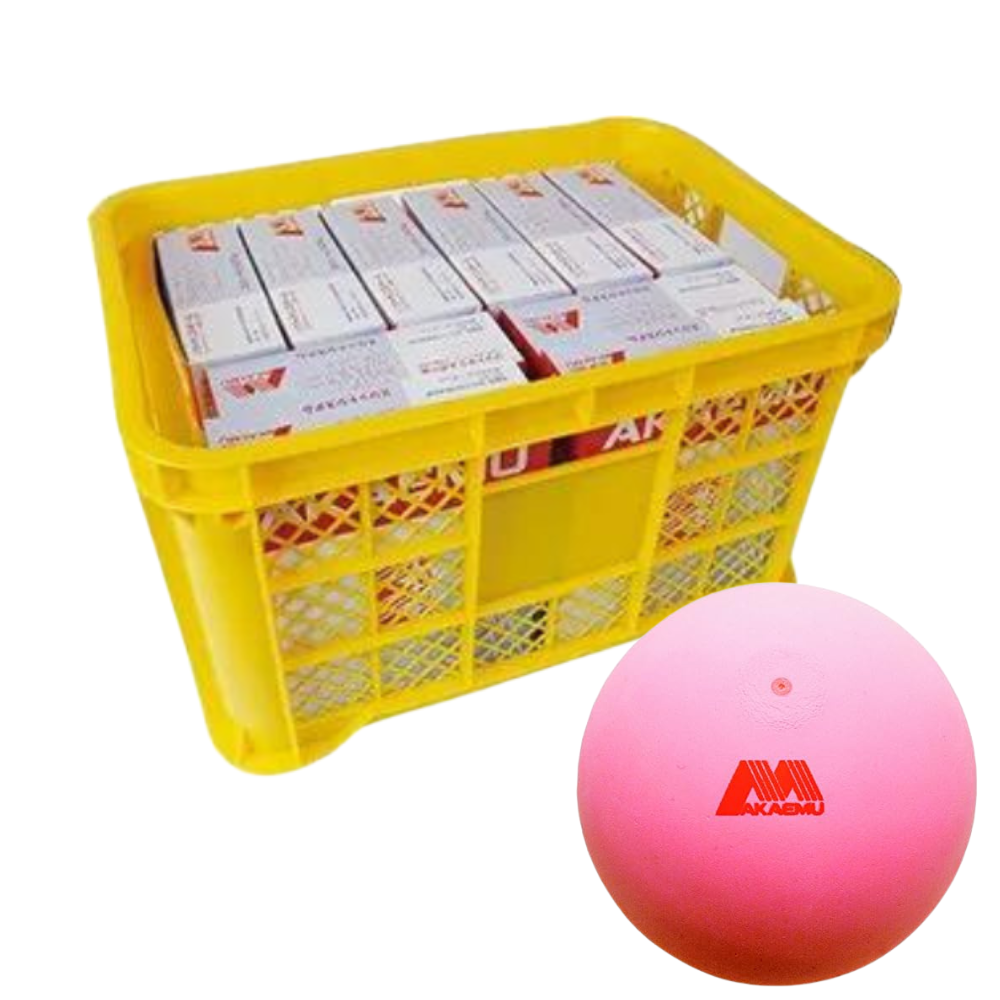 AKAEMU アカエム ソフトテニスボール 公認球 10ダース＋カゴ付き