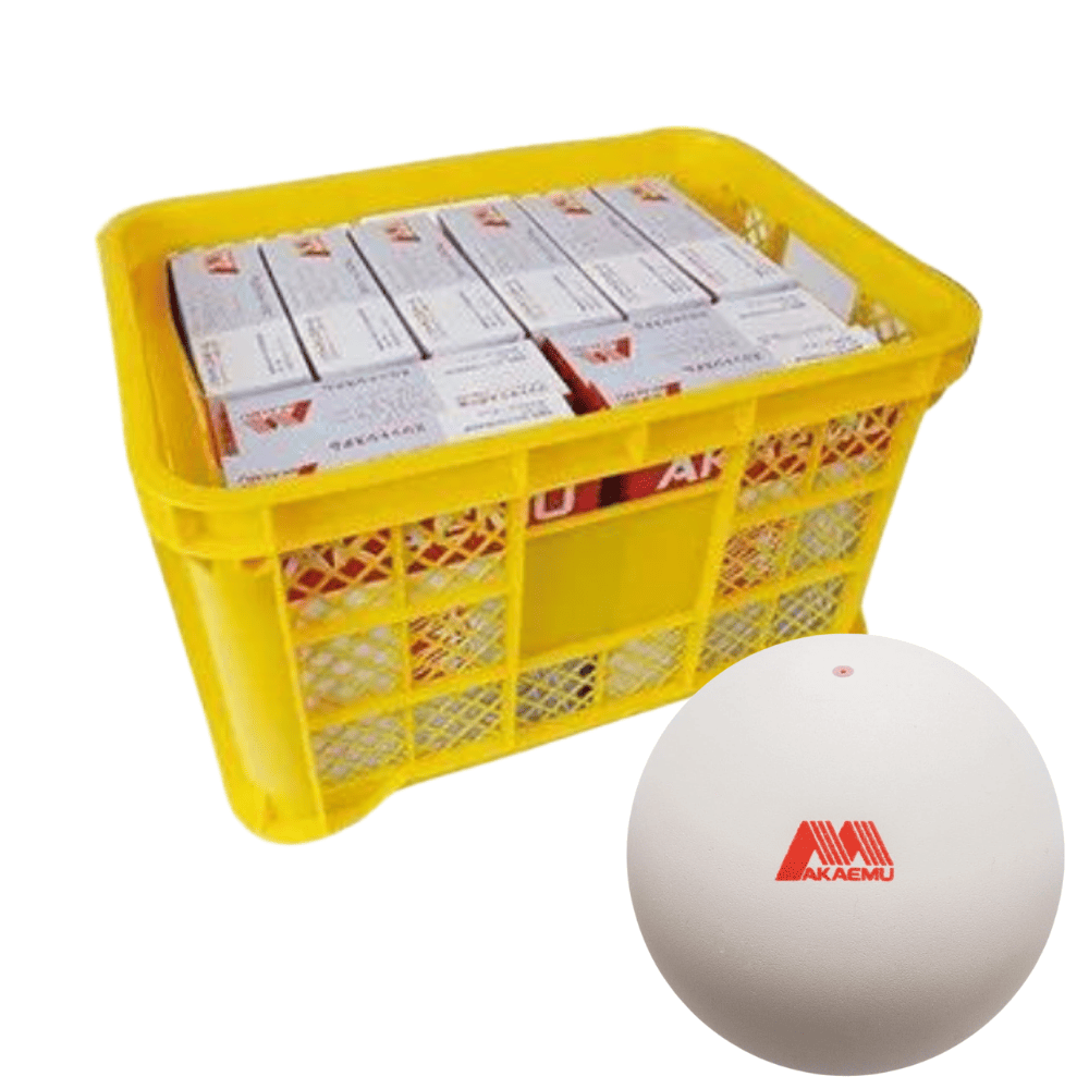AKAEMU アカエム ソフトテニスボール 公認球 10ダース＋カゴ付き