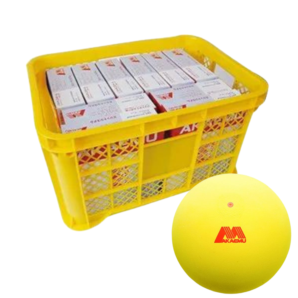 AKAEMU アカエム ソフトテニスボール 公認球 10ダース＋カゴ付き