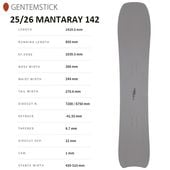 ��GENTEMSTICK�ۥ���ƥ󥹥ƥ��å� ��MANTARAY 142��2025-2026 �ޥ󥿥쥤 ���Ρ��ܡ���