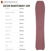 ��GENTEMSTICK�ۥ���ƥ󥹥ƥ��å� ��MANTARAY 149��2025-2026 �ޥ󥿥쥤 ���Ρ��ܡ���
