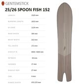 ��GENTEMSTICK�ۥ���ƥ󥹥ƥ��å���SPOON FISH 152�� 2025-2026 ���ס��� �ե��å���152 ���Ρ��ܡ���