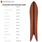 ��GENTEMSTICK�ۥ���ƥ󥹥ƥ��å���BIG FISH OUTLINE CORE�� 2025-2026 MODEL  �ӥå��ե��å��� �����ȥ饤�󥳥� 163  �Хå�����ȥ꡼ �ե꡼�饤��   ���Ρ��ܡ��� �ѥ�����