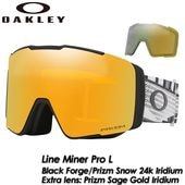 ��OAKLEY�� �������꡼ ��Line Miner Pro L�� �饤��ޥ��ʡ� �ץ� ���� Black Forge/Prizm Snow 24k Iridium / Extra Lens:Prizm Sage Gold Iridium  2025-2026 MODEL OO7143A-17