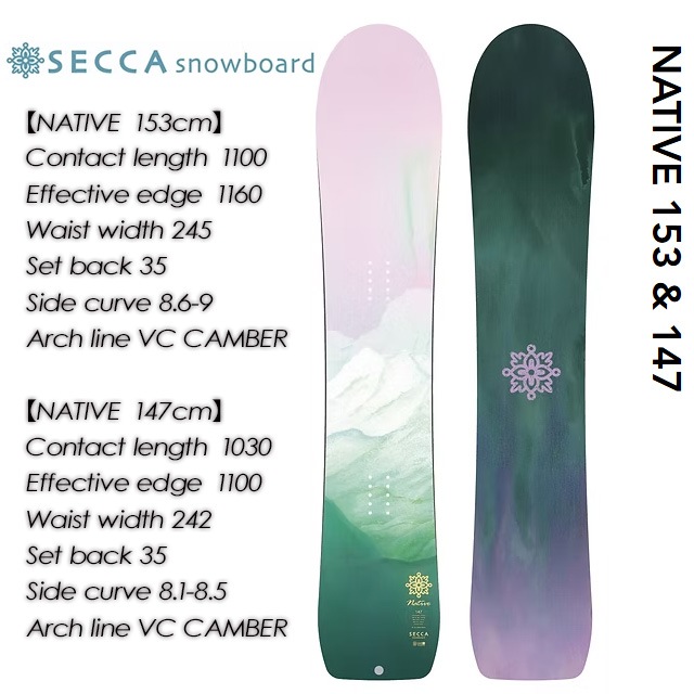 SECCA】セッカ 【NATIVE】ネイティブ スノーボード / レディース SECCA】セッカ 【NATIVE】ネイティブ スノーボード / レディース