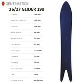��GENTEMSTICK�ۥ���ƥ󥹥ƥ��å� ��GLIDER 198�ۥ��饤���� 198 2026-2027MODEL �Хå�����ȥ꡼ ���Ρ��ܡ��� �ѥ�����