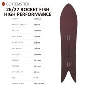 ��GENTEMSTICK�ۥ���ƥ󥹥ƥ��å� ��ROCKET FISH HIGH PERFORMANCE�ۥ����åȥե��å��� �ϥ��ѥե����ޥ� 2026-2027MODEL �Хå�����ȥ꡼ ���Ρ��ܡ��� �ѥ�����
