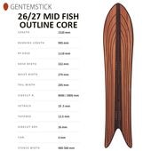 ��GENTEMSTICK�ۥ���ƥ󥹥ƥ��å� ��MID FISH OUTLINE CORE�ۥߥåɥե��å��� �����ȥ饤�󥳥� 2026-2027MODEL �Хå�����ȥ꡼ ���Ρ��ܡ��� �ѥ�����