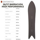 ��GENTEMSTICK�ۥ���ƥ󥹥ƥ��å� ��BARRACUDA HIGHPERFORMANCE�ۥХ饯���� �ϥ��ѥե����ޥ� 2026-2027MODEL �Хå�����ȥ꡼ ���Ρ��ܡ��� �ѥ�����