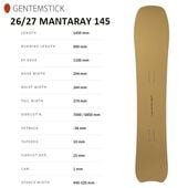 ��GENTEMSTICK�ۥ���ƥ󥹥ƥ��å� ��MANTARAY 145�ۥޥ󥿥쥤 145cm 2026-2027MODEL �Хå�����ȥ꡼ ���Ρ��ܡ��� �ѥ�����