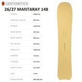 ��GENTEMSTICK�ۥ���ƥ󥹥ƥ��å� ��BABY MANTARAY 148�ۥ٥ӡ��ޥ󥿥쥤 148cm 2026-2027MODEL �Хå�����ȥ꡼ ���Ρ��ܡ��� �ѥ�����