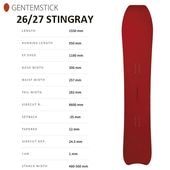 ��GENTEMSTICK�ۥ���ƥ󥹥ƥ��å� ��STINGRAY 155�ۥ��ƥ��󥰥쥤 2026-2027MODEL �Хå�����ȥ꡼ ���Ρ��ܡ��� �ѥ�����