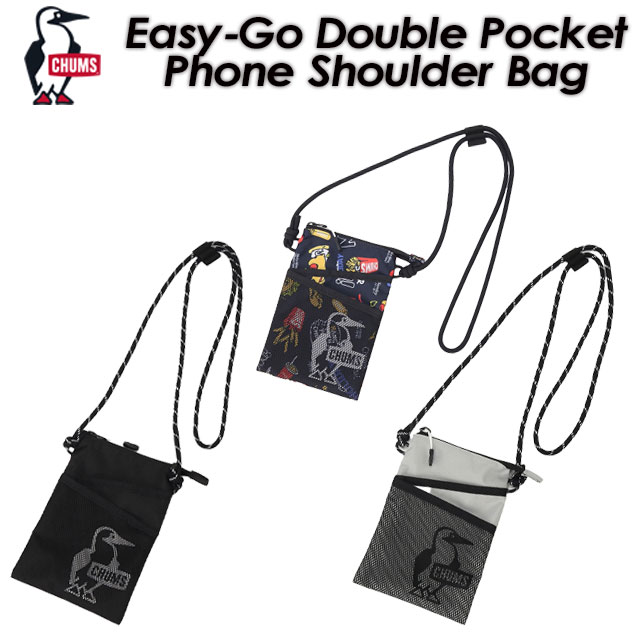 ��CHUMS�� ����ॹ ��Easy-Go Double Pocket Phone Shoulder Bag�� ���������������֥�ݥ��åȥե��󥷥������Хå� �Хå� ���ޡ��ȥե��󥷥����� CH60-3911