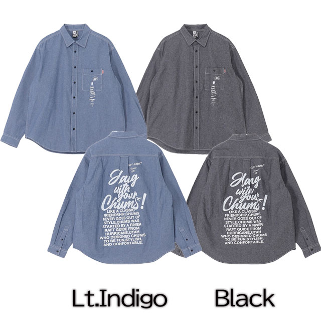 ��CHUMS�� ����ॹ �ڼ����� Chambray L/S Shirt�� �����إ����֥졼���󥰥��꡼�֥���� ����� �ȥåץ� CH02-1276