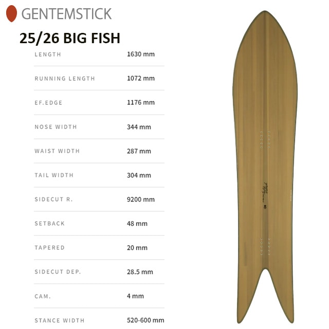 ��GENTEMSTICK�ۥ���ƥ󥹥ƥ��å���BIG FISH�ۡ�������2025-2026 MODEL   �ӥå��ե��å��� 163   �Хå�����ȥ꡼ �ե꡼�饤��   ���Ρ��ܡ��� �ѥ�����