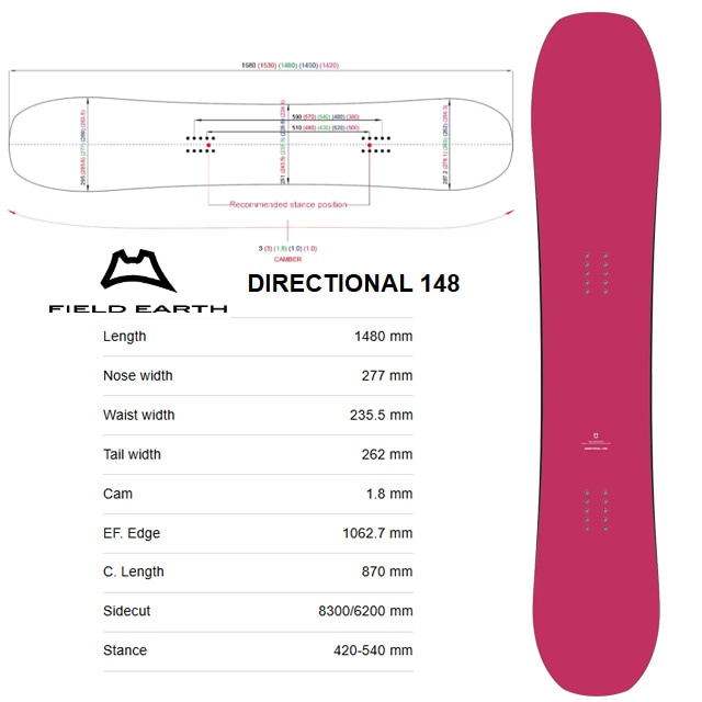 ��FIELD EARTH�� �ե������ ������ ��DIRECTIONAL 148�� �ǥ쥯����ʥ�148 2025-2026 MODEL  ���Ρ��ܡ���