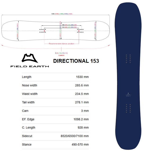 ��FIELD EARTH�� �ե������ ������ ��DIRECTIONAL 153�� �ǥ쥯����ʥ�153 2025-2026 MODEL  ���Ρ��ܡ���