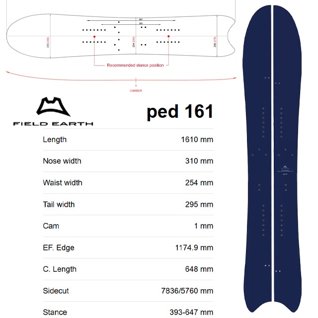 FIELD EARTH】 フィールド アース 【ped 161】 SPLITBOARD 2025-2026