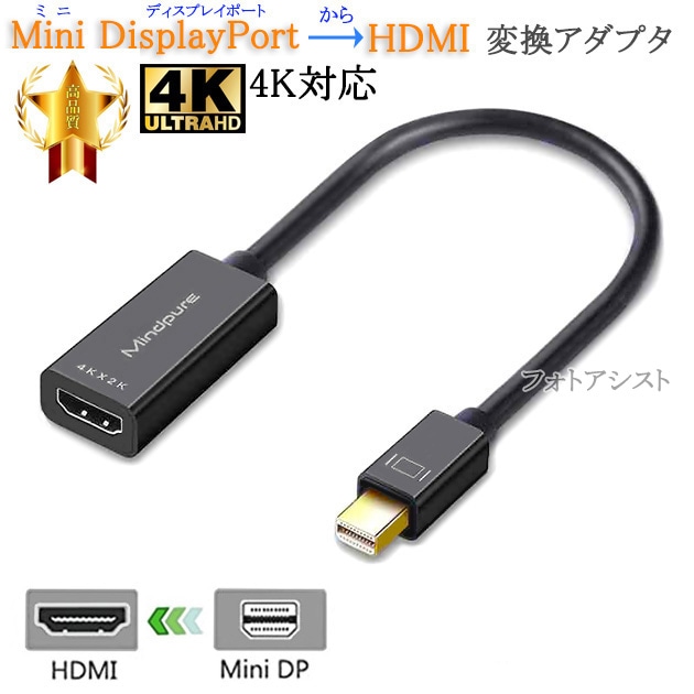 互換品】その他メーカー1対応 Mini DisplayPort から HDMI 変換