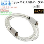 GREEN HOUSE�б�  USB-C�����֥� C-C ��1m�� USB3.2 Gen2x2(20Gbps)  ��å��奷��С�