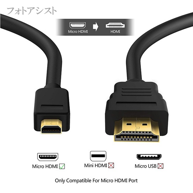 HDMI �����֥롡HDMI - micro���ꥳ�����ڥ󥿥å��������б���HC-1�ߴ���  1.4�����б� 3.0m �����å�ü�� (�������ͥå��б���Type-D���ޥ�����) ������̵���ڥ᡼���ؤξ���