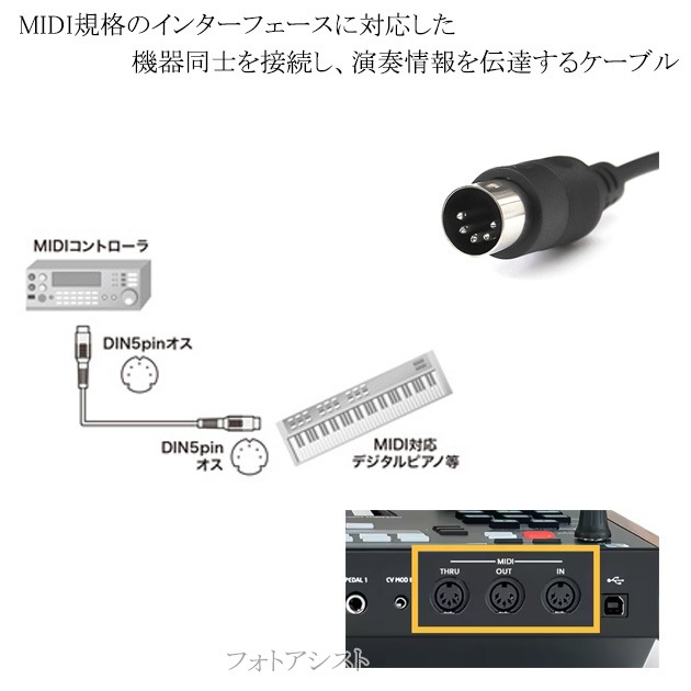�ڸߴ��ʡ�YAMAHA/��ޥ��б� MIDI�����֥� DIN 5Pin(����)-DIN 5Pin(����) 1.5m  �ߥǥ������֥�  Part.1