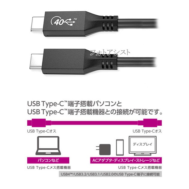 ASUS/б USB4 (TypeC-TypeC) 0.5m ֥å Part.1  40Gbps USB-IFǧ  USB PDб 100W  Thunderbolt 4/3 ߴ̵ڥ᡼ؤξ