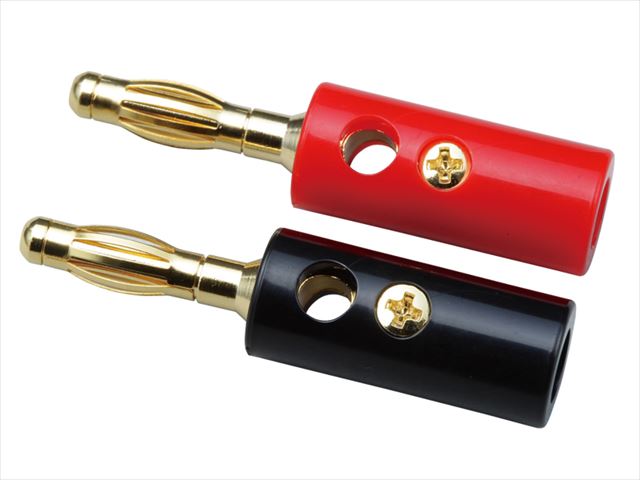 �Хʥʥ��ͥ��������åȡ��֡����˥�����ɥץ饰 Banana connector set (red & black) gold plug