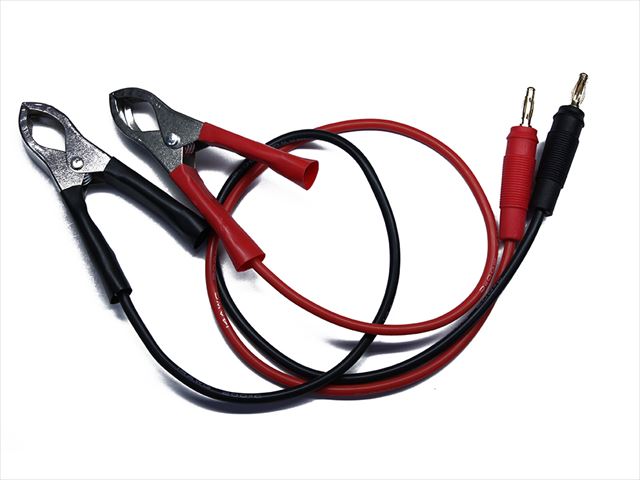 30Aワニ口&電源ジャック付コネクターコード 400mm Medium size clip