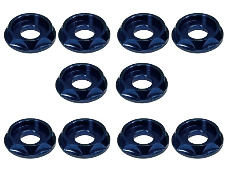 M3 CAP�ӥ��ѥ���ߥ�å��㡼(ǻ�֥롼) 10pcs Aluminum M3 dish washer for cap screw(Dark Blue) 10 pcs.