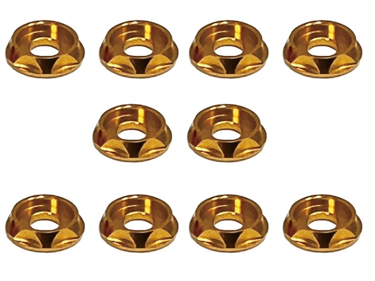 M3 CAPビス用アルミワッシャー(ゴールド) 10pcs Aluminum M3