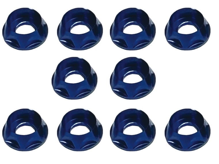 M4 CAP�ӥ��ѥ���ߥ�å��㡼(ǻ�֥롼) 10pcs Aluminum M4 dish washer for cap screw(Dark Blue) 10 pcs.