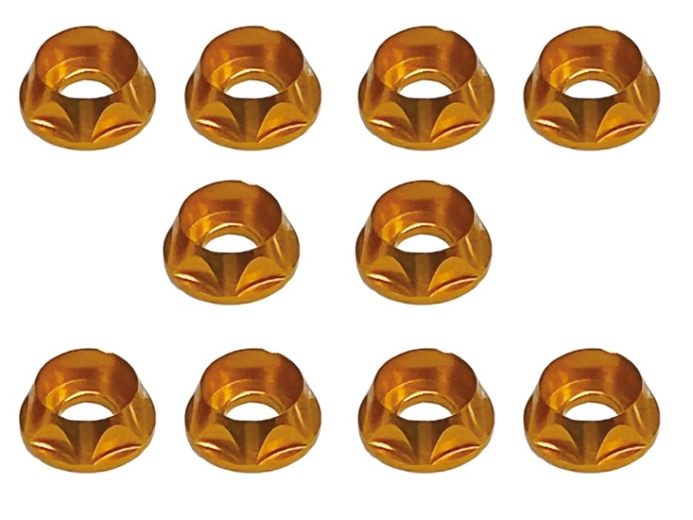 M4 CAP�ӥ��ѥ���ߥ�å��㡼(�������) 10pcs Aluminum M4 dish washer for cap screw(gold) 10 pcs.