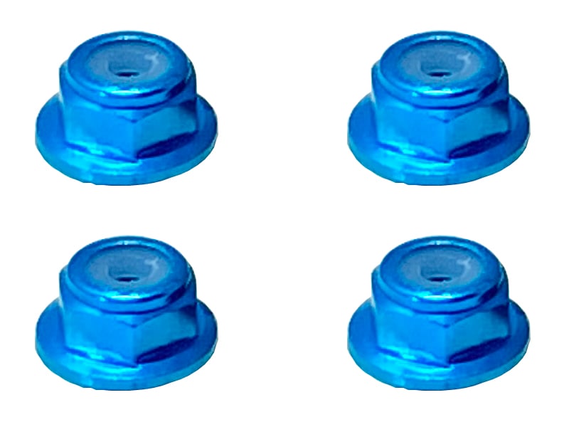 ����ߥե�󥸥ʥ�����ʥå� M2 �ʥ饤�ȥ֥롼) 4pcs 2�� Aluminum flange nylon nut TAMIYA blue