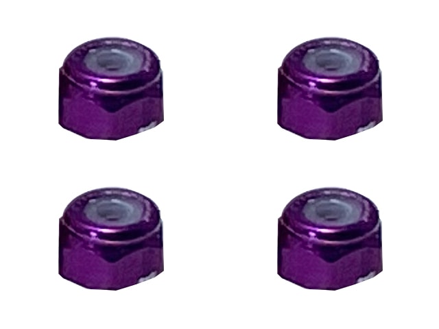 ����ߥʥ�����ʥå� M2 �ʥѡ��ץ�) 4pcs 2mm Aluminum nylon nut (purple)