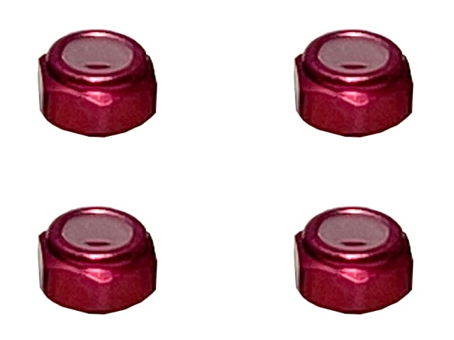 ����ߥʥ�����ʥå� M2 �ʥ�å�) 4pcs 2mm Aluminum nylon nut (red)