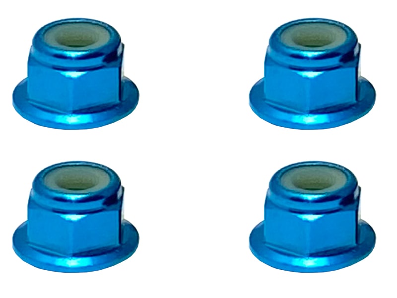 ����ߥե�󥸥ʥ�����ʥå� M4 �ʥ饤�ȥ֥롼) 4pcs 4�� Aluminum flange nylon nut TAMIYA blue
