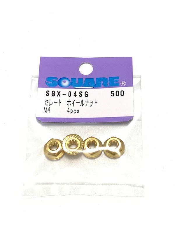 �����M4�ե���ե��졼�ȥʥå� ������� 4������ Aluminum M4 Flanged Cerate Nut 4 pcs. (gold)
