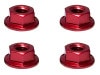 ����ߥե�󥸥��졼�ȥʥå� M4 �ʥ�å�) 4pcs Aluminum M4 Flanged Cerate Nut 4 pcs. (red)