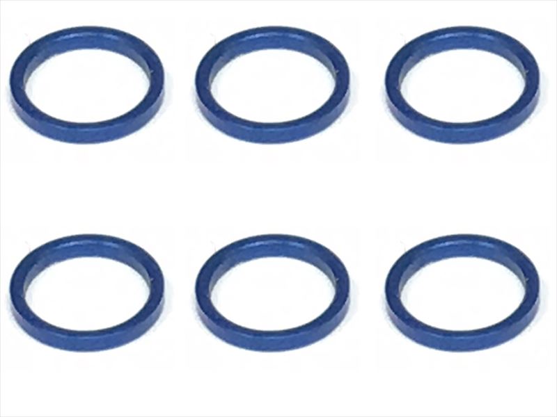 ���������ߥ��顼 ��7.9��6.4��1.0t (6����)ǻ�֥롼 Collar 1.0t of adjustment of width of Rear car (6 pcs.) Dark Blue for 1/12 racing
