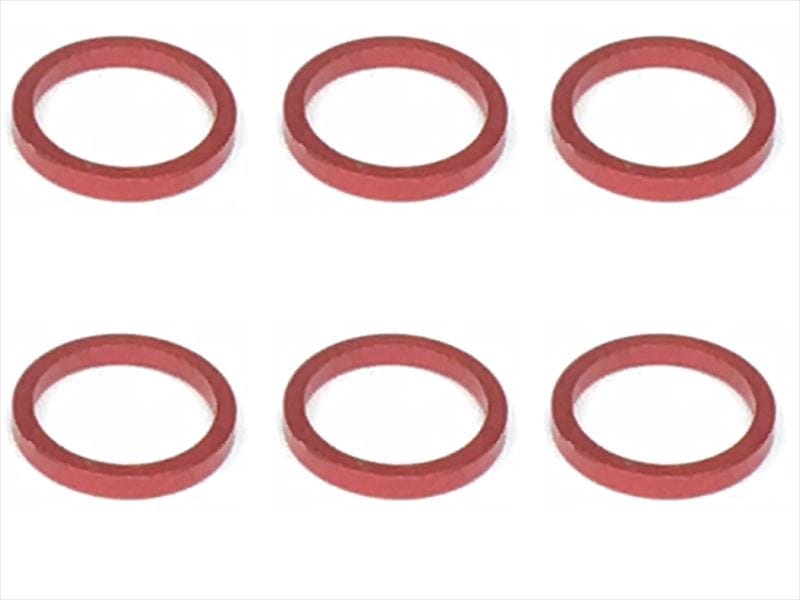 ���������ߥ��顼 ��7.9��6.4��1.0t (6����)��å� Collar 1.0t of adjustment of width of Rear car (6 pcs.) red for 1/12 racing